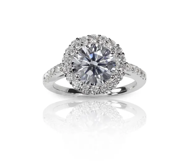 Bela aliança de noivado de diamante anel de paciência com mul Imagem De Stock