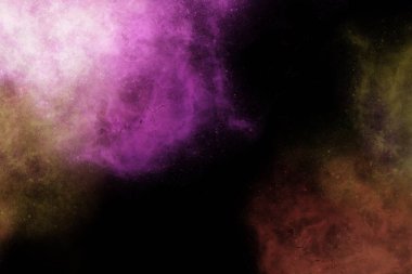 Siyah arkaplanda soyut uzay nebulası