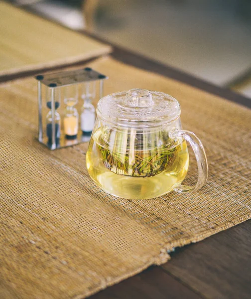 Çaydanlık paspasın üzerine konur..