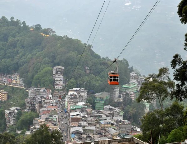 Cable Car Coming Seen Namnang View Point Looks Mesmerizing Gangtok — Stock Photo, Image