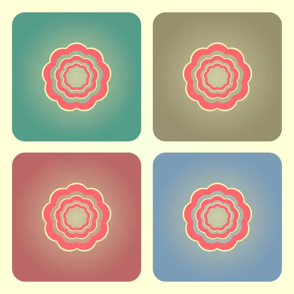 Abstract flower buttons — Stock Vector