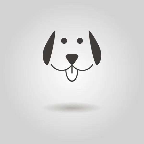 Icono de perro con sombra Vectores de stock libres de derechos