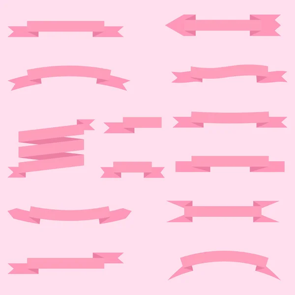 Набор розовых лент — стоковый вектор