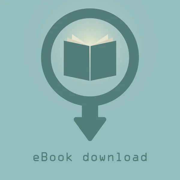 Downloading e-books icon — Stock Vector