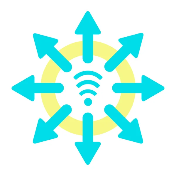 Sole wi-fi e download — Vettoriale Stock