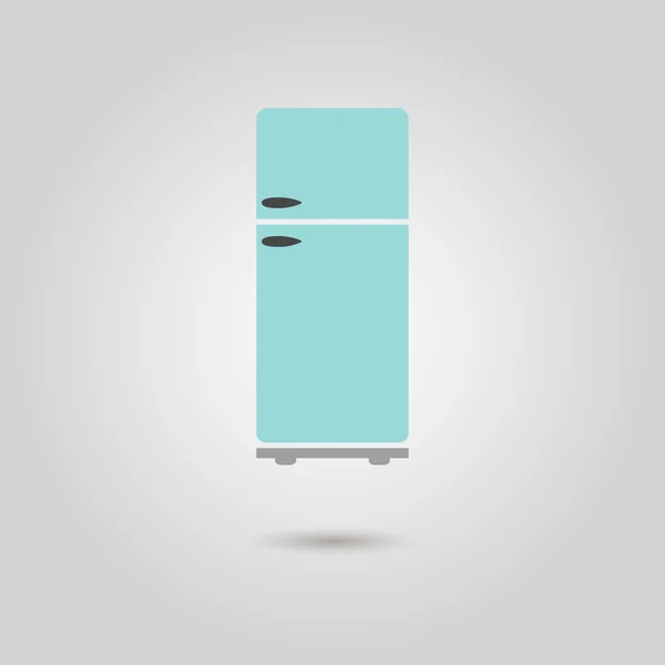 Kylskåp ikonen med skugga — Stock vektor
