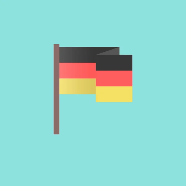 Drapeau plat d'Allemagne sur fond bleu — Image vectorielle