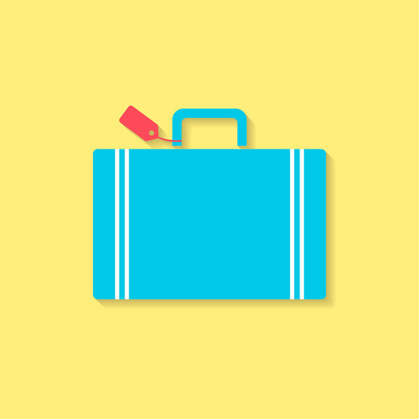 luggage flat icon, travel conception