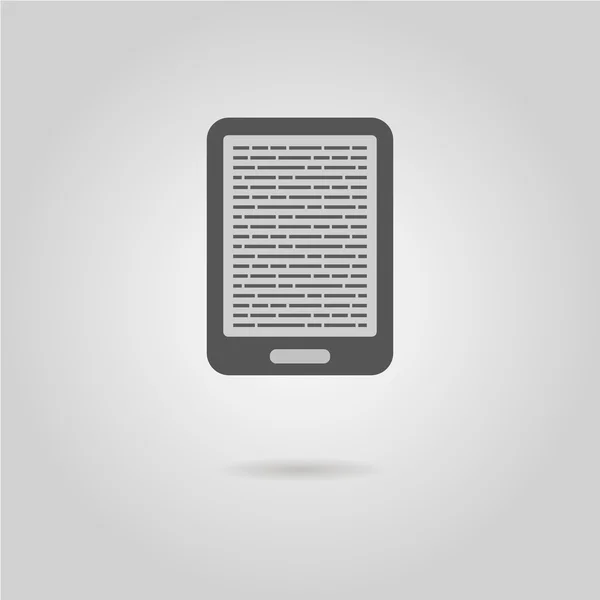 E-boek lezer pictogram met schaduw — Stockvector