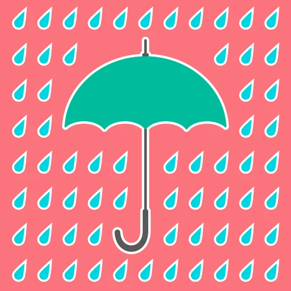 Ретро парасолька і краплі — стоковий вектор