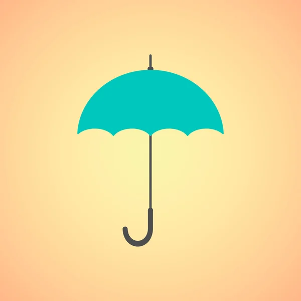 Regenschirm-Symbol auf orangefarbenem Hintergrund — Stockvektor