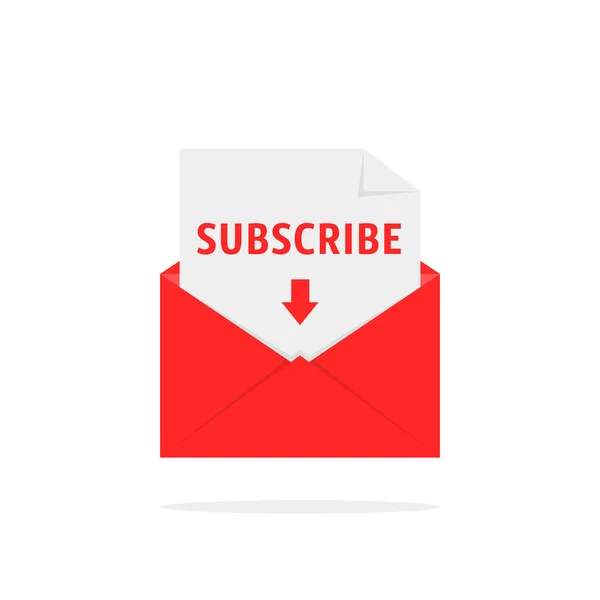 Subscribe newsletter with red letter — Stock Vector