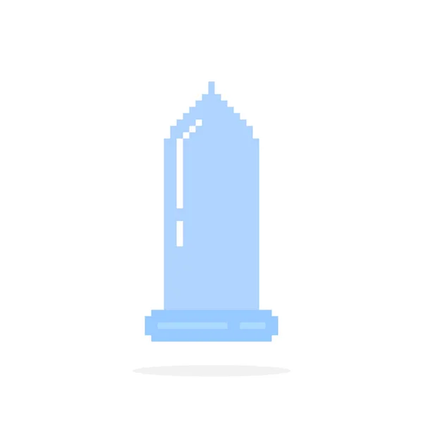 Niebieska ikona prezerwatywy w stylu art pixel — Wektor stockowy
