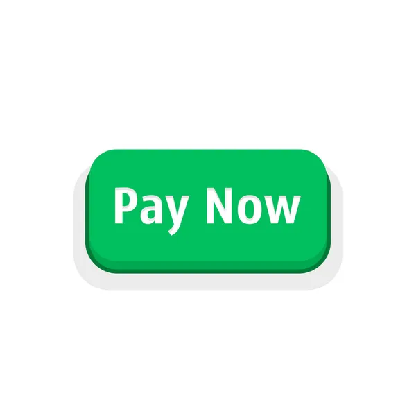 Vert payer maintenant bouton isolé sur blanc — Image vectorielle