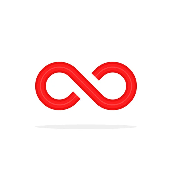 Red unlimited icon like infinity logo — Stock Vector