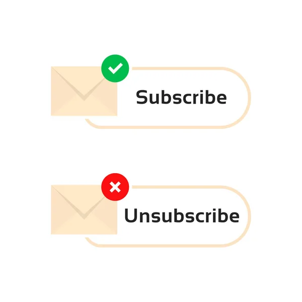 Subscribe and unsubscribe letters — Stock Vector