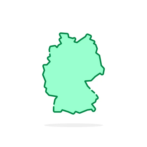 Cartoon verde linear alemanha mapa ícone — Vetor de Stock