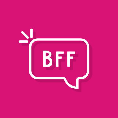 bff sözcüğüyle beyaz doğrusal baloncuk