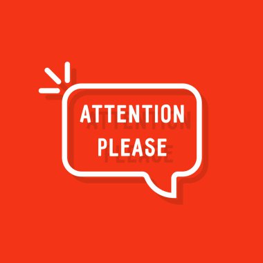 attention please bubble on red
