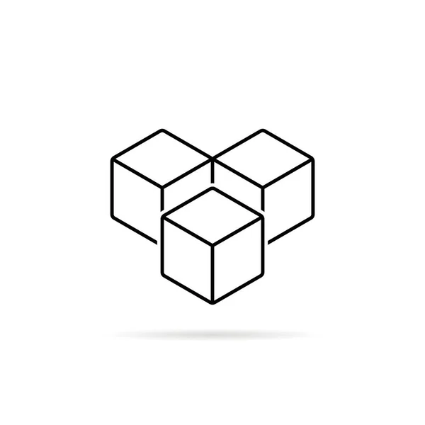Thin line cubes like sugar or ice — Stock vektor