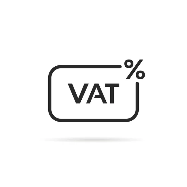 Línea delgada IVA porcentaje icono — Archivo Imágenes Vectoriales