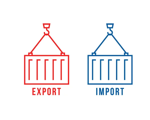 Contêiner de carga como exportação e importação — Vetor de Stock