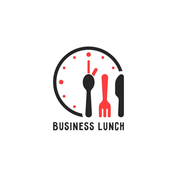 Enkel tecknad business lunch logotyp — Stock vektor