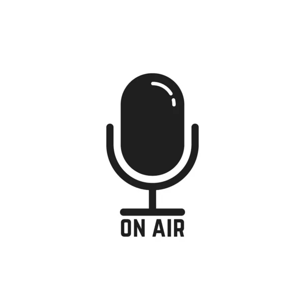 Podcast Icon Air Live Concept Radio Broadcasting Streaming Info Sharing — Stockový vektor