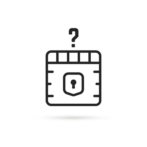 Question Box Black Thin Line Icon Concept Mmorpg Game Item — Stock Vector