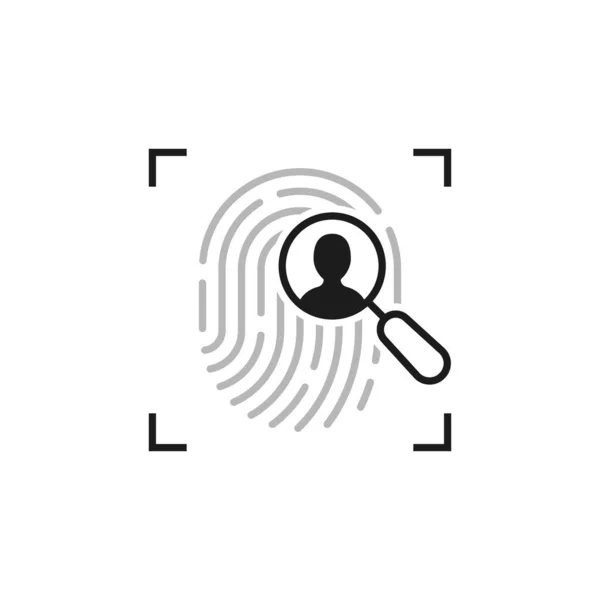 Identity Person Linear Fingerprint Concept Detective People Search Thumb Print — Stock Vector