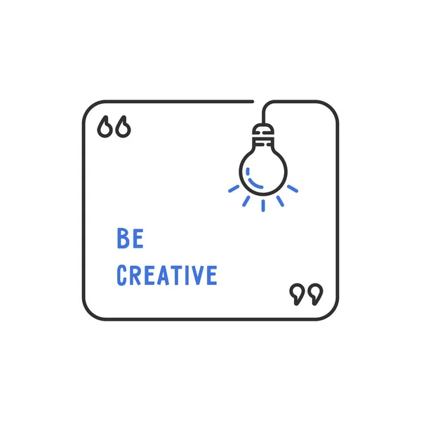 Creative Quotation Template Lineart Lightbulb Concept Metaphor Description Minimal Eureka — Stockový vektor