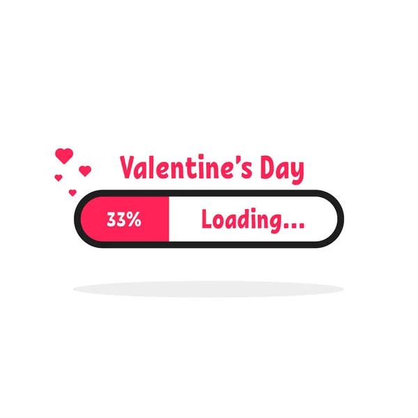 Valentine Day Loading Bar Icon Concept Love Upload Indicator Passion — Archivo Imágenes Vectoriales