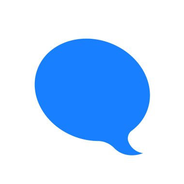 simple blue popup isolated on white. concept of single communication popup button shape for online think and web. flat cartoon minimal style trendy modern black logotype graphic art design element