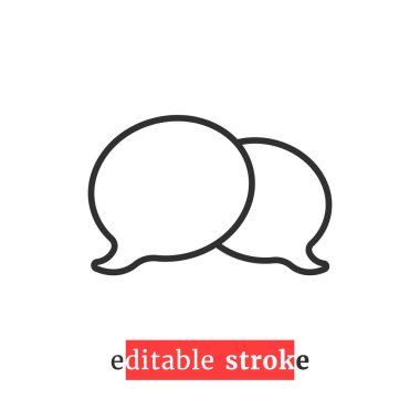 minimal editable stroke chat room icon. flat change line thickness style modern logotype graphic design isolated on white background. concept of two communication popup button shape for online and web