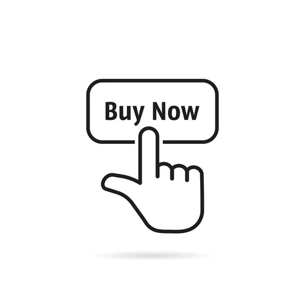 Linear Hand Black Buy Now Button Concept Client Making Easy — 图库矢量图片