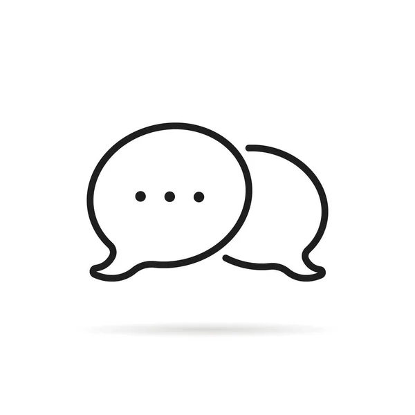 Chat Room Icon Speech Bubble Flat Minimal Style Modern Black — Stock Vector