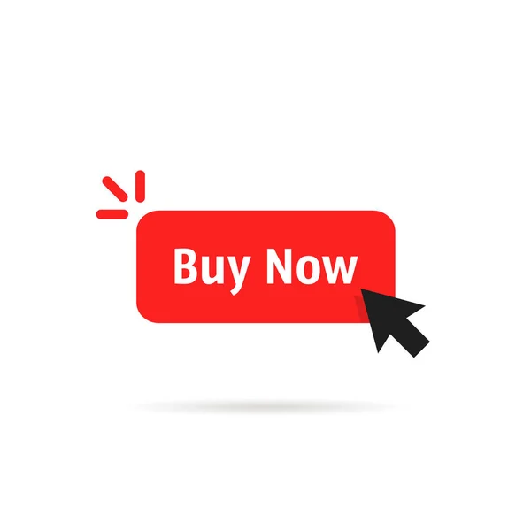 Red Buy Now Simple Click Button Concept Client Making Easy — Vettoriale Stock