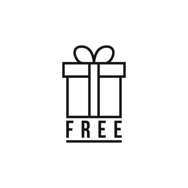 Черный Тонкая Линия Бесплатный Логотип Подарок Концепция Счастливого Клиента Клиента — стоковый вектор