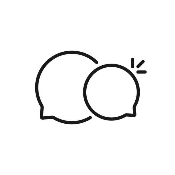 Черная Тонкая Линия Логотипа Чата Концепция Помощи Клиенту Командной Работы — стоковый вектор