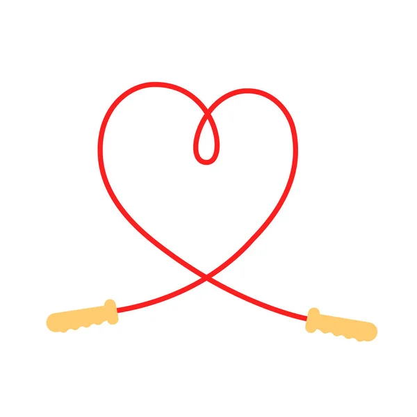 Saltar Cuerda Como Símbolo Del Corazón Concepto Herramienta Para Entrenamientos — Archivo Imágenes Vectoriales