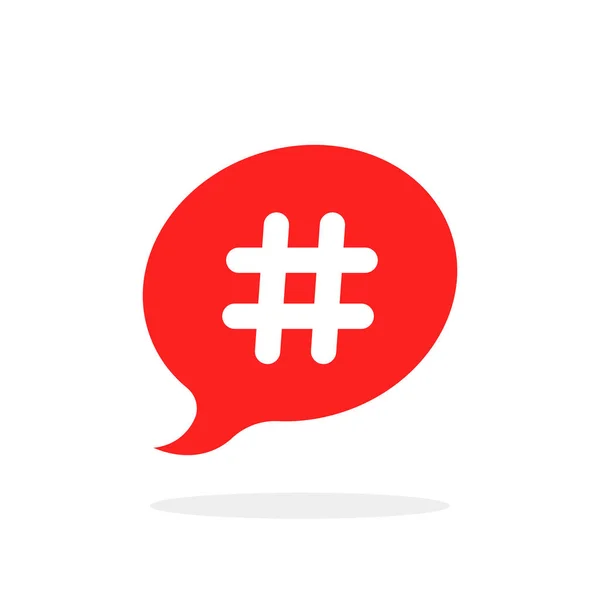 Icône Hashtag Comme Contenu Pertinent Dessin Animé Plat Style Tendance — Image vectorielle