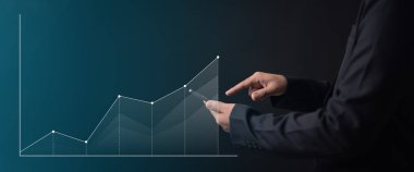 İş adamı teknolojisi çevrimiçi ticaret. Finansal Grafik. Borsa çizelgesi. Business Internet Teknoloji Konsepti.