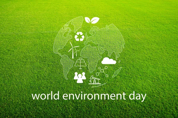 Día Mundial Del Medio Ambiente Medio Ambiente Mundial Concepto Desarrollo Imágenes de stock libres de derechos