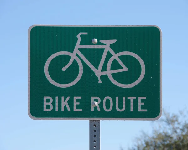 Segnaletica Stradale Bike Route — Foto Stock