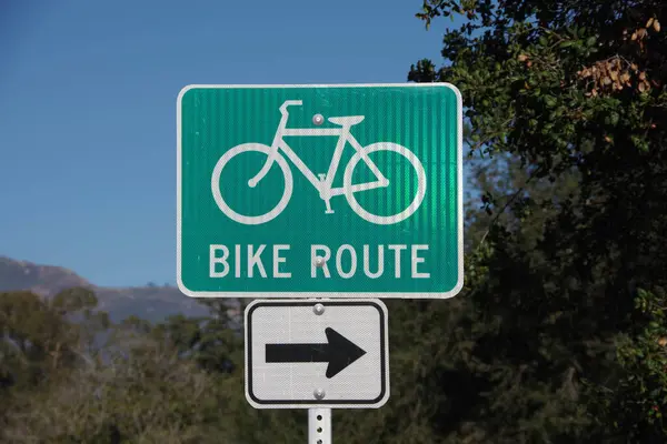 Segnaletica Stradale Bike Route Freccia Destra — Foto Stock