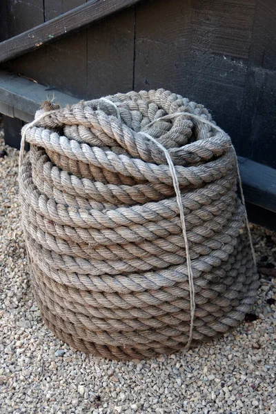 Coil Roll Strong Heavy Old Rope — Stock Photo, Image