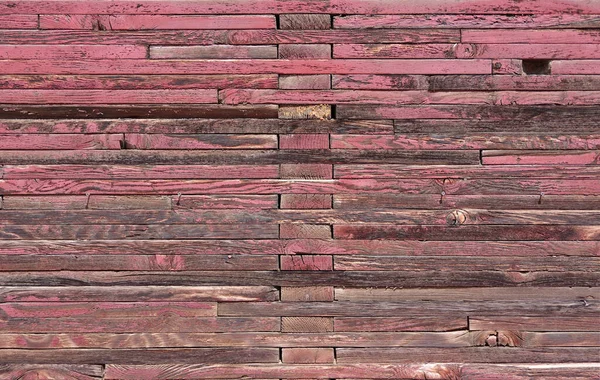Крупный План Участка Прочной Стены Здания Кирпичных Деревянных Досок Окрашенных — стоковое фото