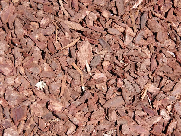 Full Frame Close View Red Bark Ground Cover Garden Planter — Stock Photo, Image