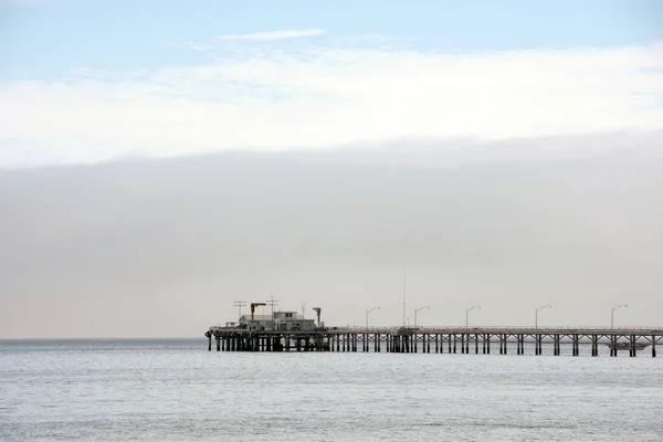 Publiczne Molo Port San Luis Kalifornia Mglisty Poranek — Zdjęcie stockowe