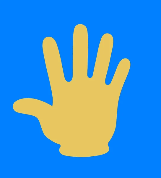 Ukrainian Color Yellow Hand Symbol Blue Background — Stock Photo, Image